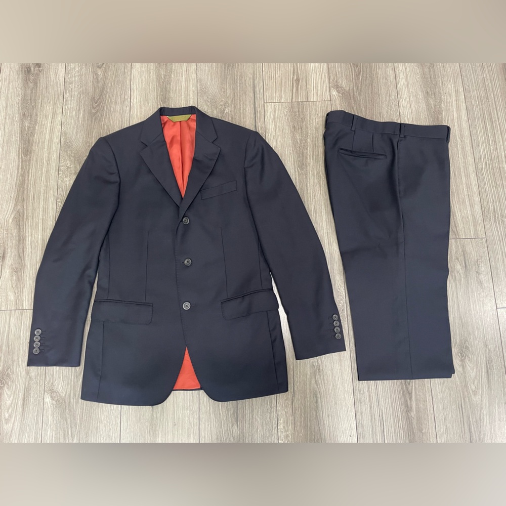 Phineas Cole Paul Stuart 2 Button Navy Blue Suit Sz 37R